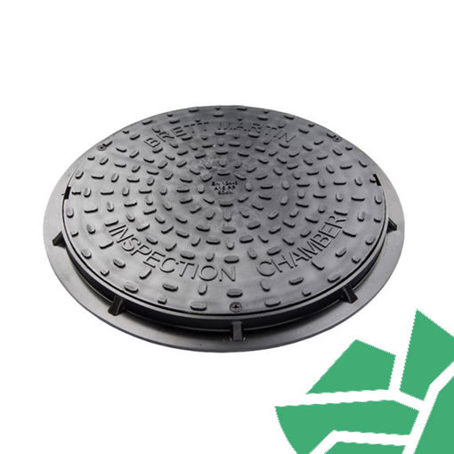 Picture of Underground 450mm Dia. Secured Round Plastic Manhole Cover for Driveways 50kN B6255