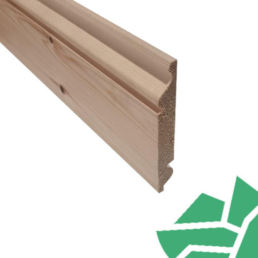 Picture of 25x150 Torus/Ogee Reversible Skirting Redwood  - Finish Size 20x144mm