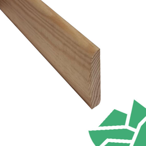 Picture of 19x75 Chamfd/Rnd Reversible Skirting Redwood - Finish Size: 14x69mm