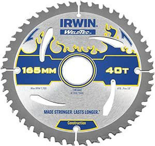 Picture of Irwin Weldtec Circular Saw Blade 165 x 30mm x 40T ATB