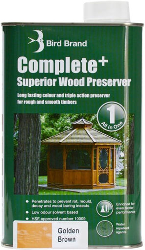 Picture of Bird Brand Complete Superior Wood Preserver Golden Brown 1l