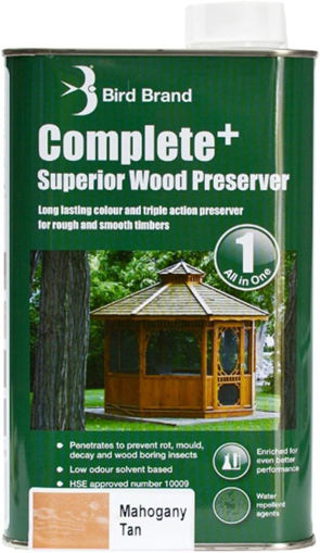 Picture of Bird Brand Complete Superior Wood Preserver Mahogany Tan 1l