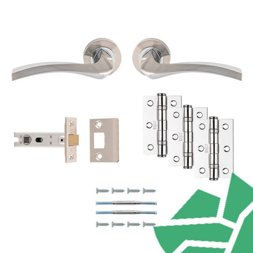 Picture of Sines Latch Pack - Ultimate Door Pack in Satin Nickel/Polished Chrome