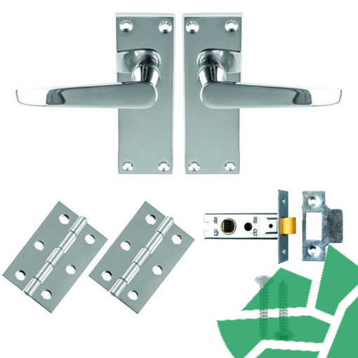 Picture of Contract Victorian Straight Latch Pack Polished Chrome