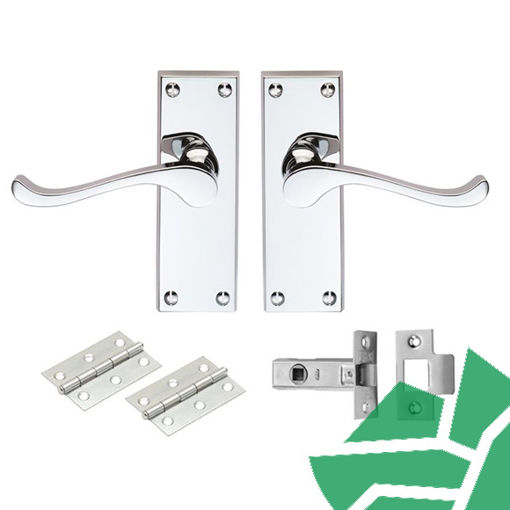 Picture of Contract Victorian Scroll Latch Pack Polished Chrome