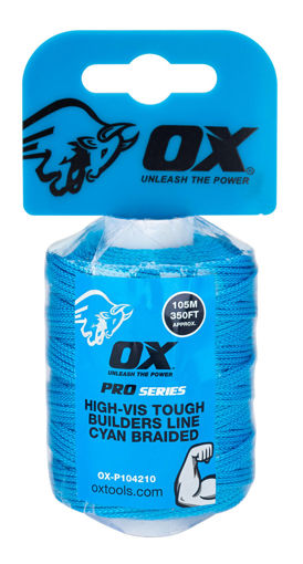Picture of OX Pro Tough Nylon Braided Builders Line Cyan - 105m / 350ft