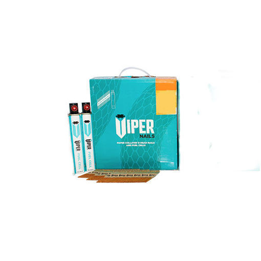 Picture of Viper 90x3.1mm Collated Smooth Shank Nails and Fuel Cells Packs - Electro Galvanised (2200 Pack and 2 Fuel Packs)