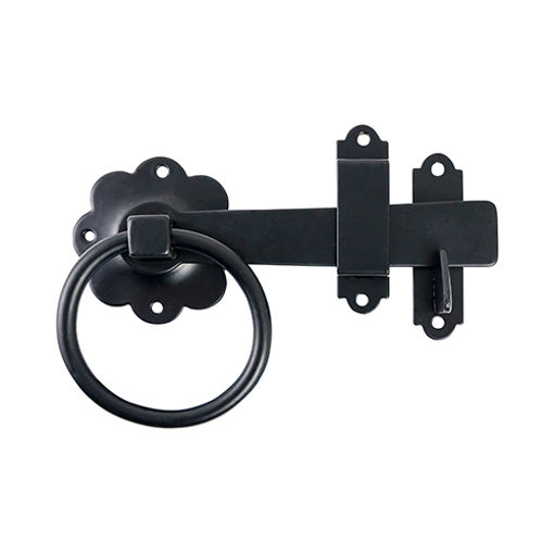 Picture of Timco Plain Ring Handled Gate Latch 150mm / 6" Black
