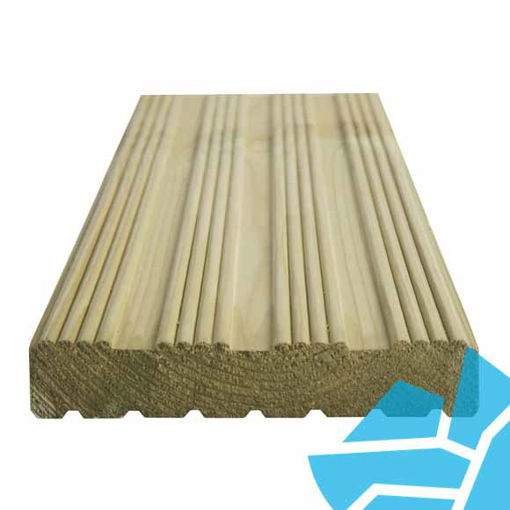 Picture of 27x144 Finish x 3.6m Grooved & Reeded Treated Decking Boards